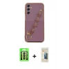 MARSİLYAN™- Galaxy A24 4G Kılıf Nova Işık Prime - Siyah 6D Mat Seramik Hayalet Nano Ekran Koruyucu + Raze Metal Kamera Lens - SH