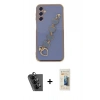 MARSİLYAN™- Galaxy A24 4G Kılıf Nova Işık Prime - Siyah 6D Mat Seramik Hayalet Nano Ekran Koruyucu + Valdez Metal Kamera Lens - SH