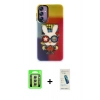 MARSİLYAN™- Galaxy A24 4G Kılıf Siluet Çizgi Koleksiyonu - Şeffaf Pasifik Cam Ekran Koruyucu + Raze Metal Kamera Lens - GS