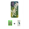 MARSİLYAN™- Galaxy A24 4G Kılıf Siluet Çizgi Koleksiyonu - Şeffaf Pasifik Cam Ekran Koruyucu + Raze Metal Kamera Lens - GS
