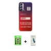 MARSİLYAN™- Galaxy A24 4G Kılıf Siluet Çizgi Koleksiyonu - Şeffaf Pasifik Cam Ekran Koruyucu + Raze Metal Kamera Lens - GS