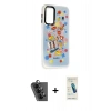 MARSİLYAN™- Galaxy A24 4G Kılıf Siluet Çizgi Koleksiyonu - Şeffaf Pasifik Cam Ekran Koruyucu + Valdez Metal Kamera Lens - SH