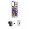 MARSİLYAN™- Galaxy A24 4G Kılıf Siluet Çizgi Koleksiyonu - Şeffaf Pasifik Cam Ekran Koruyucu + Valdez Metal Kamera Lens - SH