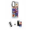 MARSİLYAN™- Galaxy A24 4G Kılıf Siluet Çizgi Koleksiyonu - Siyah 3D Antistatik Mat Seramik Nano Ekran Koruyucu + Valdez Metal Kamera Lens - GS