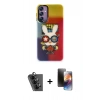 MARSİLYAN™- Galaxy A24 4G Kılıf Siluet Çizgi Koleksiyonu - Siyah 3D Antistatik Mat Seramik Nano Ekran Koruyucu + Valdez Metal Kamera Lens - SH