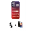 MARSİLYAN™- Galaxy A24 4G Kılıf Siluet Çizgi Koleksiyonu - Siyah 3D Antistatik Mat Seramik Nano Ekran Koruyucu + Valdez Metal Kamera Lens - GS