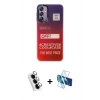 MARSİLYAN™- Galaxy A24 4G Kılıf Siluet Çizgi Koleksiyonu - Siyah 3D Antistatik Seramik Nano Ekran Koruyucu + Valdez Metal Kamera Lens - GS