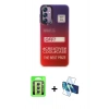 MARSİLYAN™- Galaxy A24 4G Kılıf Siluet Çizgi Koleksiyonu - Siyah 3D Antistatik Seramik Nano Ekran Koruyucu + Raze Metal Kamera Lens - GS