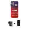 MARSİLYAN™- Galaxy A24 4G Kılıf Siluet Çizgi Koleksiyonu - Siyah 6D Antistatik Mat Seramik Hayalet Nano Ekran Koruyucu + Valdez Metal Kamera Lens - SH