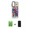 MARSİLYAN™- Galaxy A24 4G Kılıf Siluet Çizgi Koleksiyonu - Siyah 6D Antistatik Mat Seramik Hayalet Nano Ekran Koruyucu + Raze Metal Kamera Lens - GS