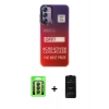 MARSİLYAN™- Galaxy A24 4G Kılıf Siluet Çizgi Koleksiyonu - Siyah 6D Antistatik Mat Seramik Hayalet Nano Ekran Koruyucu + Raze Metal Kamera Lens - SH