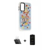 MARSİLYAN™- Galaxy A24 4G Kılıf Siluet Çizgi Koleksiyonu - Siyah 6D Antistatik Mat Seramik Hayalet Nano Ekran Koruyucu + Kamera Lens Koruma Cam - SF