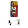 MARSİLYAN™- Galaxy A24 4G Kılıf Siluet Çizgi Koleksiyonu - Siyah 6D Mat Seramik Hayalet Nano Ekran Koruyucu + Gümüş Valdez Metal Kamera Lens
