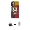 MARSİLYAN™- Galaxy A24 4G Kılıf Siluet Çizgi Koleksiyonu - Siyah Joko Magic 5D Cam + Kamera Lens Koruma Cam - SF