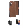 MARSİLYAN™- Galaxy A24 4G Kılıf Siluet Işık Serisi - Siyah 3D Antistatik Mat Seramik Nano Ekran Koruyucu + Valdez Metal Kamera Lens - SH
