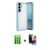 MARSİLYAN™- Galaxy A24 4G Kılıf Vadi Minimal - Siyah 3D Antistatik Mat Seramik Nano Ekran Koruyucu + Raze Metal Kamera Lens - GS