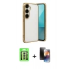 MARSİLYAN™- Galaxy A24 4G Kılıf Vadi Minimal - Siyah 3D Antistatik Mat Seramik Nano Ekran Koruyucu + Raze Metal Kamera Lens - GS