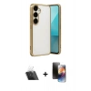 MARSİLYAN™- Galaxy A24 4G Kılıf Vadi Minimal - Siyah 3D Antistatik Mat Seramik Nano Ekran Koruyucu + Kamera Lens Koruma Cam - SF
