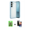 MARSİLYAN™- Galaxy A24 4G Kılıf Vadi Minimal - Siyah 3D Antistatik Mat Seramik Nano Ekran Koruyucu + Siyah Raze Metal Kamera Lens