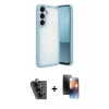 MARSİLYAN™- Galaxy A24 4G Kılıf Vadi Minimal - Siyah 3D Antistatik Mat Seramik Nano Ekran Koruyucu + Valdez Metal Kamera Lens - SH