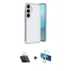 MARSİLYAN™- Galaxy A24 4G Kılıf Vadi Minimal - Siyah 3D Antistatik Seramik Nano Ekran Koruyucu + Kamera Lens Koruma Cam - SF