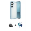 MARSİLYAN™- Galaxy A24 4G Kılıf Vadi Minimal - Siyah 3D Antistatik Seramik Nano Ekran Koruyucu + Kamera Lens Koruma Cam - SF