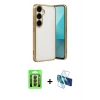 MARSİLYAN™- Galaxy A24 4G Kılıf Vadi Minimal - Siyah 3D Antistatik Seramik Nano Ekran Koruyucu + Raze Metal Kamera Lens - SH