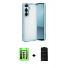 MARSİLYAN™- Galaxy A24 4G Kılıf Vadi Minimal - Siyah 6D Antistatik Mat Seramik Hayalet Nano Ekran Koruyucu + Raze Metal Kamera Lens - GS