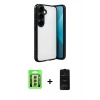 MARSİLYAN™- Galaxy A24 4G Kılıf Vadi Minimal - Siyah 6D Antistatik Mat Seramik Hayalet Nano Ekran Koruyucu + Raze Metal Kamera Lens - GS
