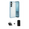 MARSİLYAN™- Galaxy A24 4G Kılıf Vadi Minimal - Siyah 6D Antistatik Mat Seramik Hayalet Nano Ekran Koruyucu + Kamera Lens Koruma Cam - SF