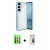 MARSİLYAN™- Galaxy A24 4G Kılıf Vadi Minimal - Siyah 6D Mat Seramik Hayalet Nano Ekran Koruyucu + Raze Metal Kamera Lens - GS