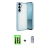 MARSİLYAN™- Galaxy A24 4G Kılıf Vadi Minimal - Siyah Joko Magic 5D Cam + Raze Metal Kamera Lens - SH