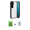 MARSİLYAN™- Galaxy A24 4G Kılıf Vadi Minimal - Siyah Joko Magic 5D Cam + Raze Metal Kamera Lens - SH