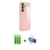 MARSİLYAN™- Galaxy A24 4G Kılıf Yankı Serisi - Siyah 3D Antistatik Seramik Nano Ekran Koruyucu + Raze Metal Kamera Lens - GS