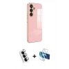 MARSİLYAN™- Galaxy A24 4G Kılıf Yankı Serisi - Siyah 3D Antistatik Seramik Nano Ekran Koruyucu + Valdez Metal Kamera Lens - GS
