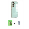 MARSİLYAN™- Galaxy A24 4G Kılıf Yankı Serisi - Siyah Joko Magic 5D Cam + Raze Metal Kamera Lens - GS