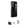 MARSİLYAN™- Galaxy A24 4G Kılıf Yankı Serisi - Siyah Joko Magic 5D Cam + Kamera Lens Koruma Cam - SF