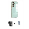 MARSİLYAN™- Galaxy A24 4G Kılıf Yankı Serisi - Siyah Joko Magic 5D Cam + Valdez Metal Kamera Lens - SH
