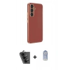 MARSİLYAN™- Galaxy A24 4G Kılıf Yankı Serisi - Siyah Joko Magic 5D Cam + Valdez Metal Kamera Lens - SH