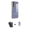 MARSİLYAN™- Galaxy A24 4G Kılıf Yankı Serisi - Siyah Joko Magic 5D Cam + Valdez Metal Kamera Lens - SH