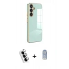 MARSİLYAN™- Galaxy A24 4G Kılıf Yankı Serisi - Siyah Joko Magic 5D Cam + Valdez Metal Kamera Lens - GS