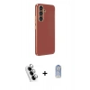 MARSİLYAN™- Galaxy A24 4G Kılıf Yankı Serisi - Siyah Joko Magic 5D Cam + Valdez Metal Kamera Lens - GS