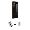 MARSİLYAN™- Galaxy A24 4G Kılıf Yankı Serisi - Siyah Joko Magic 5D Cam + Valdez Metal Kamera Lens - GS
