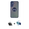 MARSİLYAN™- Galaxy A24 4G Kılıf Yörünge Çizgi - Siyah 3D Antistatik Seramik Nano Ekran Koruyucu + Kamera Lens Koruma Cam - SF