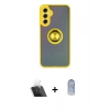MARSİLYAN™- Galaxy A24 4G Kılıf Yörünge Çizgi - Siyah Joko Magic 5D Cam + Kamera Lens Koruma Cam - SF