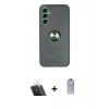 MARSİLYAN™- Galaxy A24 4G Kılıf Yörünge Çizgi - Siyah Joko Magic 5D Cam + Kamera Lens Koruma Cam - SF