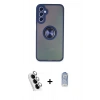 MARSİLYAN™- Galaxy A24 4G Kılıf Yörünge Çizgi - Siyah Joko Magic 5D Cam + Valdez Metal Kamera Lens - GS