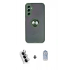 MARSİLYAN™- Galaxy A24 4G Kılıf Yörünge Çizgi - Siyah Joko Magic 5D Cam + Valdez Metal Kamera Lens - GS
