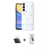 MARSİLYAN™- Galaxy A24 4G Kılıf Yörünge Form - Şeffaf Pasifik Cam Ekran Koruyucu + Kamera Lens Koruma Cam - SF