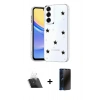 MARSİLYAN™- Galaxy A24 4G Kılıf Yörünge Form - Siyah 3D Antistatik Hayalet Cam Ekran Koruyucu + Kamera Lens Koruma Cam - SF